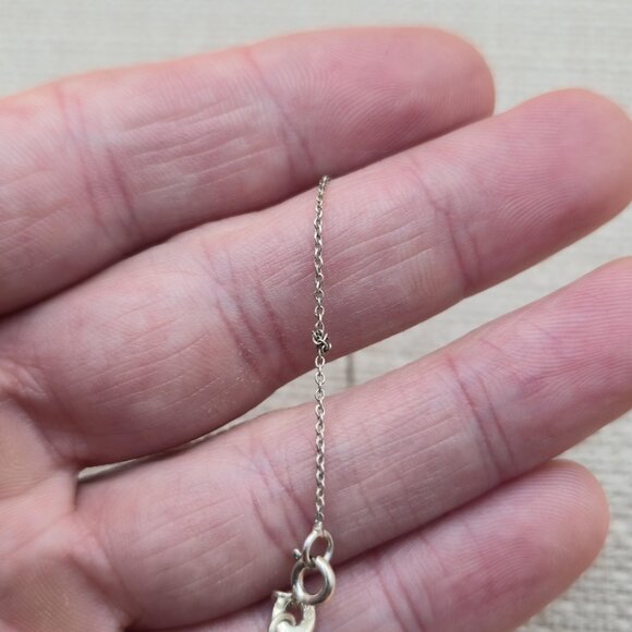 18 Inch Sterling Silver Heart Love Pearls Pendant Necklace A5505 - Picture 4 of 7